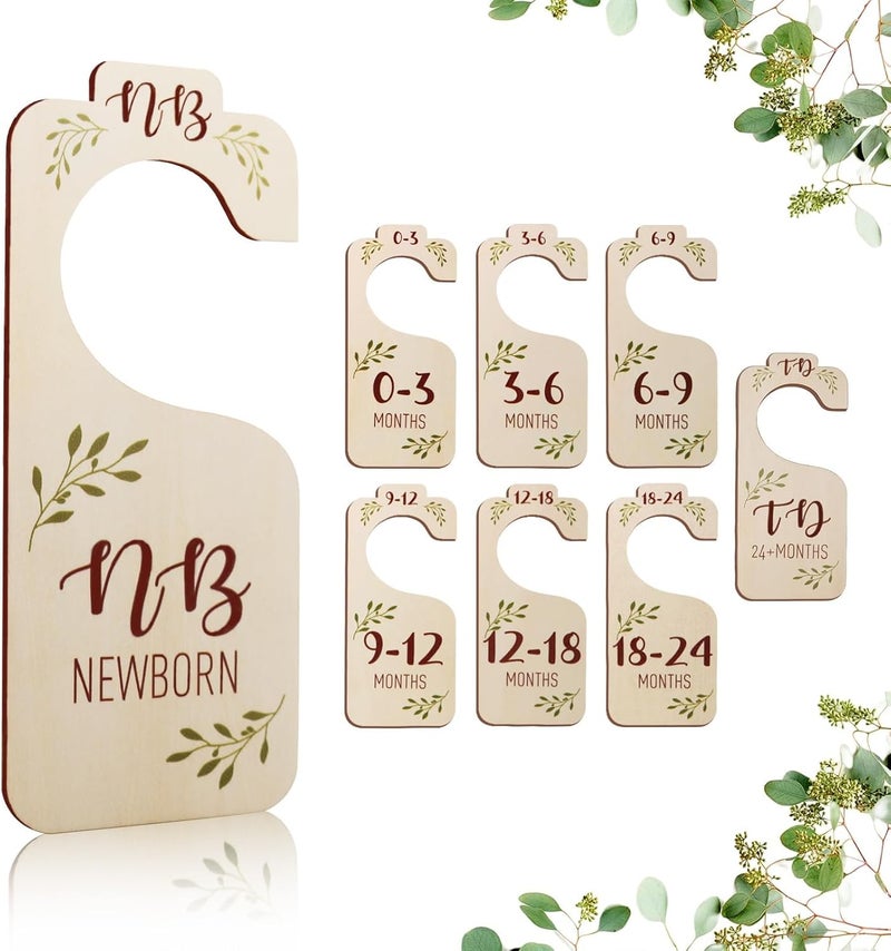 ITDYB Baby Closet Dividers - Set of 8 Wooden Double-Sided Baby Clothes Organizer from Newborn to Toddler for Daily Gender-Neutral Baby Nursery Decor - Image 1
